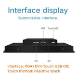 15 Inch PC Display Desktop LCD Screen Monitor of Tablet  VGA HDMI DVI USB 1024*768 Resistance Touch Screen Buckles Mounting