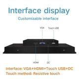 15 Inch PC Display Desktop LCD Screen Monitor of Tablet  VGA HDMI DVI USB 1024*768 Resistance Touch Screen Buckles Mounting