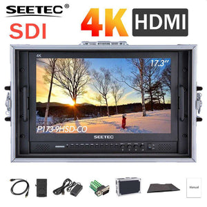 SEETEC P173-9HSD-CO 17.3 Inch IPS 3G-SDI 4K HDMI Broadcast Monitor with AV YPbPr Carry-on LCD Director Monitor with Suitcase