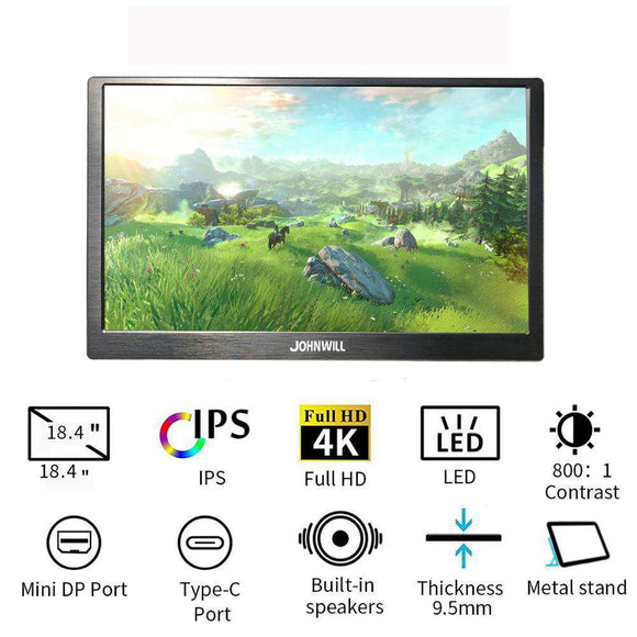 New 18.4 inch Full HD Type-C 4K 3840x2160  Portable Display 17.3/15.6/13.3 for Raspberry pi Switch PS3 Xbox Computer LCD Monitor