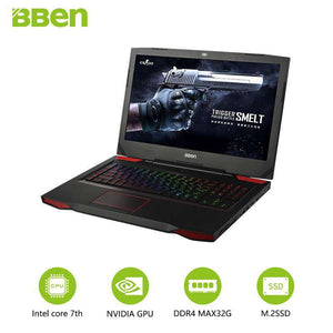 Bben 17.3" wifi laptop computers bluettoth IPS 1920x1080P i7-7700HD CPU GTX1060 6GB GDDR5 16GB DDR4 RAM , 256GB SSD ,2TB HDD